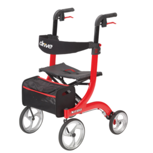 Nitro Rollator, Red with 10" Casters
