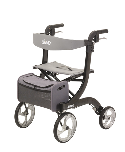 Nitro Rollator, Black with 10" Casters - Image 2