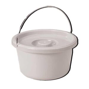 Commode Pail With Lid 7.5 Quart Gray