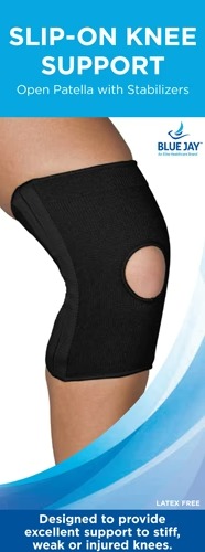 Blue Jay Slip-On Knee Support Open Patella w/Stabilizers Lg - Image 3